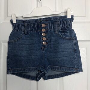 Wild Fable Shorts Elastic Waist Button Fly Ruffle Waist Jean Shorts XS‎